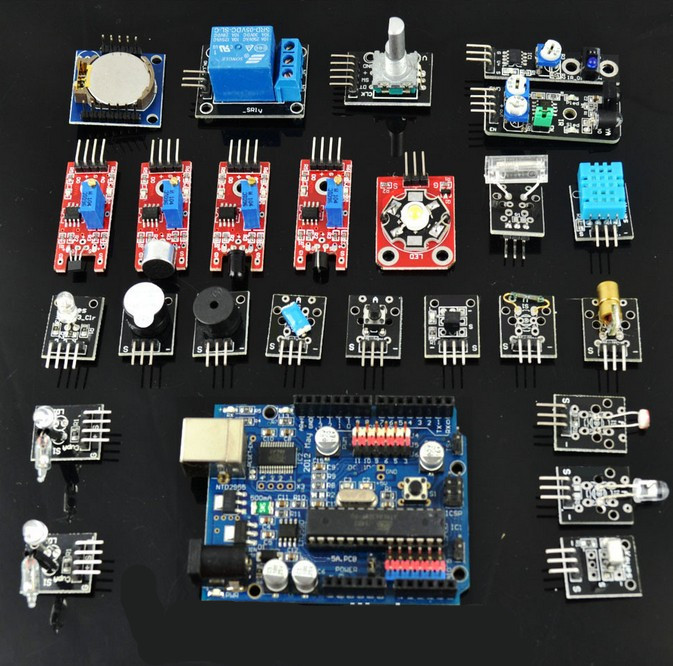 Arduino Için 24 Sensörler Başlangıç ​​Kiti, 24 Modülleri Sensörü DIY Kiti