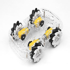 Mecanum için 4WD Plastik Şeffaf Tekerlek Akıllı Araç Şasi Kiti