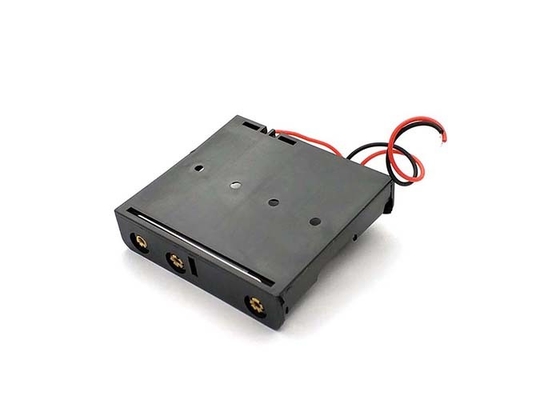 5.7x6.2x1.5cm 4AA Düz Pil Tutacağı Tel Kurşunlu PVC Saklama Kutusu