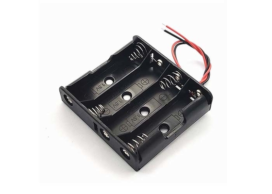 5.7x6.2x1.5cm 4AA Düz Pil Tutacağı Tel Kurşunlu PVC Saklama Kutusu