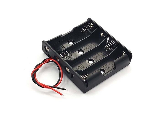 5.7x6.2x1.5cm 4AA Düz Pil Tutacağı Tel Kurşunlu PVC Saklama Kutusu