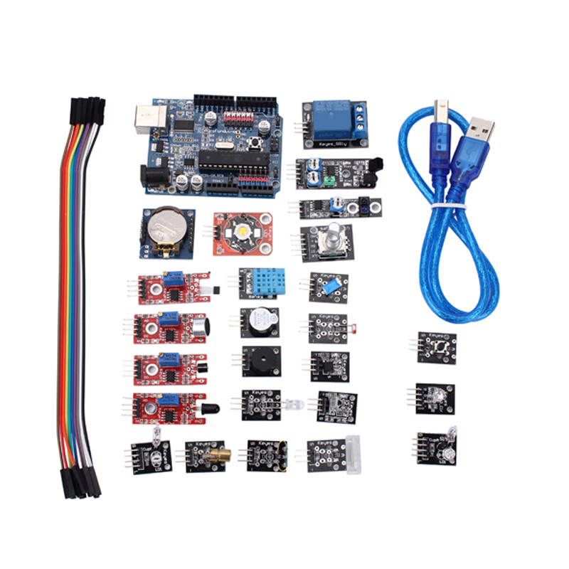 UNO R3 Geliştirme Kurulu DHT11 Sensörü ile 24 Adet Arduino Sensörü Kiti
